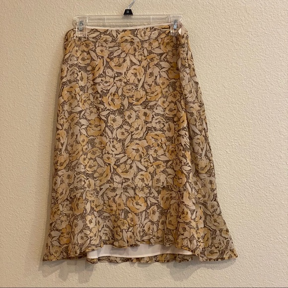 Banana Republic Fit Flare Silk Floral Hi Lo Skirt - Picture 1 of 5
